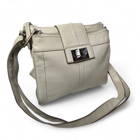 Tignanello Handbags - Tignanello Pebble Leather Crossbody Purse Women's Pull Apart Middle Organizer